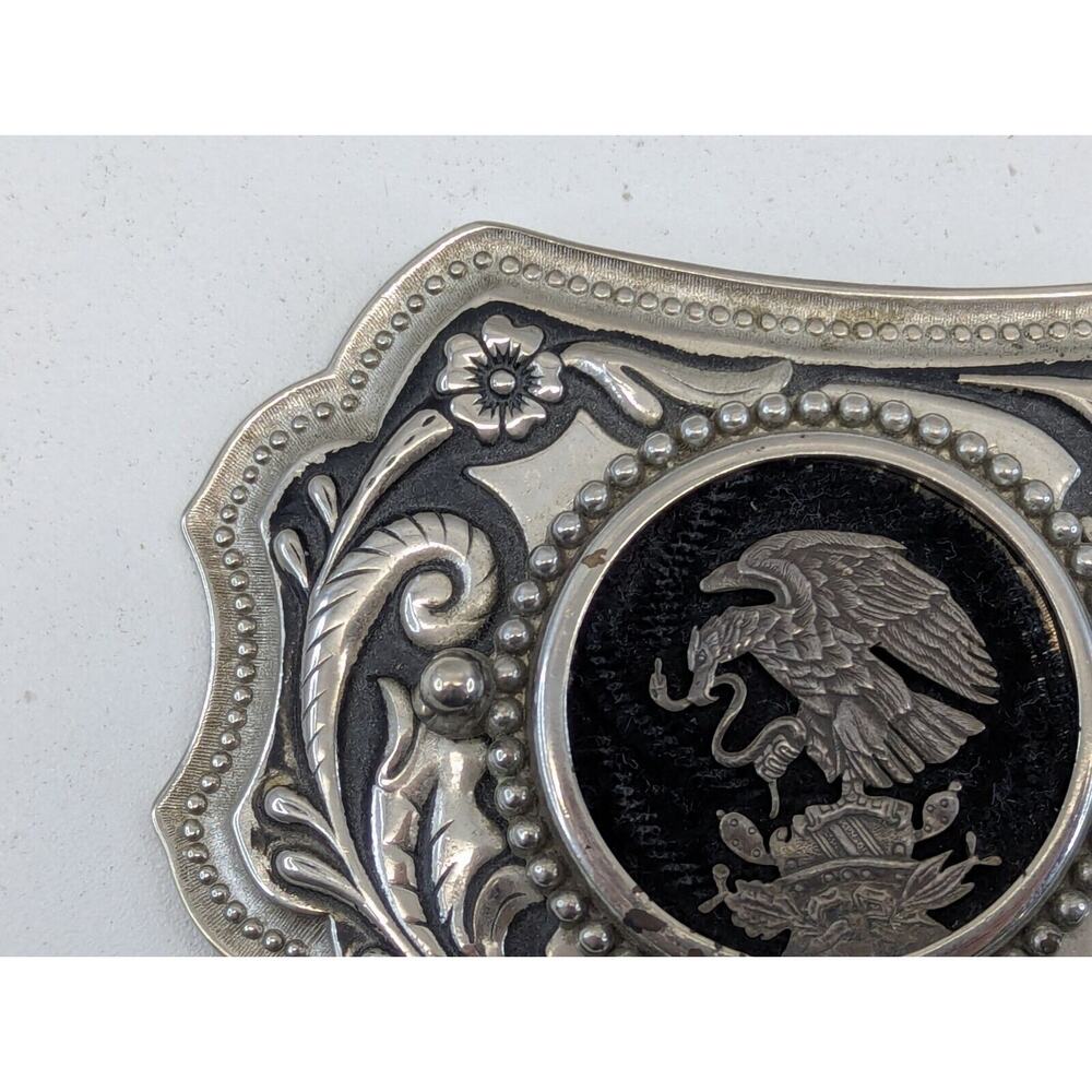 Vintage Eagle & Snake Inlaid Belt Buckle Southwestern Belt Buckle 3 1/2" × 2" - Picture 2 of 10